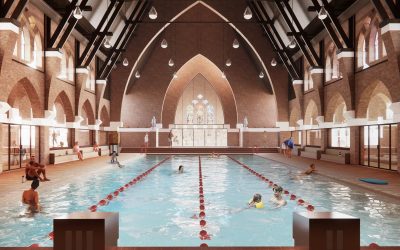 MVRDV en Zecc transformeren leegstaande kerk in Heerlen tot stadsbad
